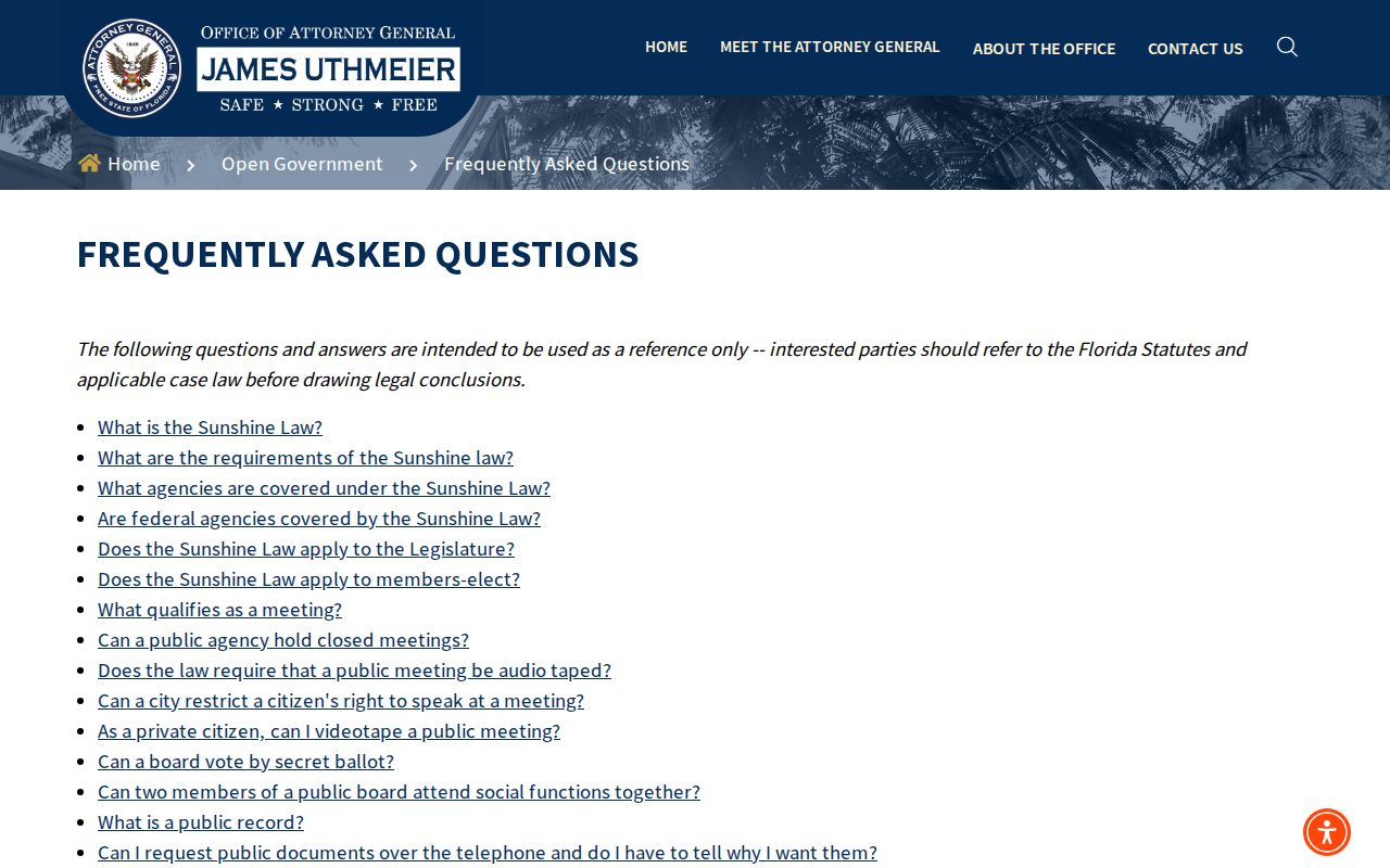 Florida public-records access and arrest-record request guidance